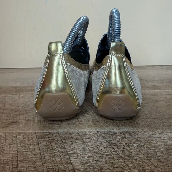 Naturalizer Urseli Gold Ballet Flats Metallic Cap Toe Women’s 8.5M - Picture 2 of 7